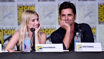 Emma Roberts Hilariously Tries to Blame John Stamos After Getting Called Out on 'Scream Queens' Set -- Watch!