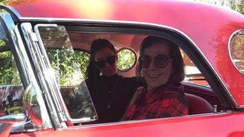 Kourtney Kardashian Poses With Grandma Mary Jo in Kris Jenner's Hot New T-Bird