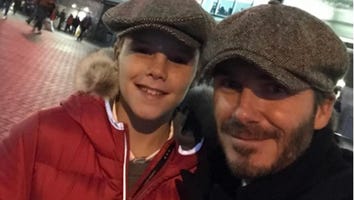 David Beckham Playfully Spars With Son Cruz in the Ring -- See the Video!