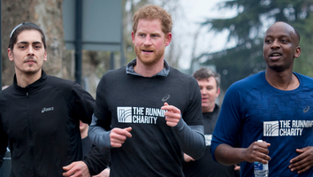 Prince Harry Jogs for Homeless Youth in London, Takes a Moment to Admire Photo of Princess Diana: Pics!