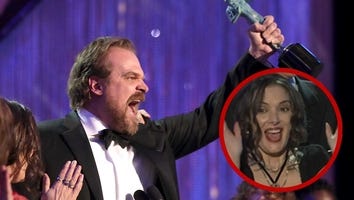 'Stranger Things' Star David Harbour Reacts to Winona Ryder's Expressions During SAG Awards Speech