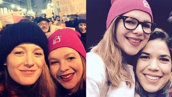 Amber Tamblyn Reconnects with 'Traveling Pants' Co-Stars America Ferrera & Blake Lively at Women's Marches