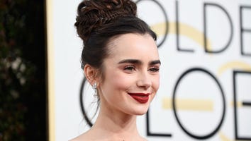 Lily Collins Strips Down to Find Her 'Dream' Gown For the Golden Globes -- See the Pic!