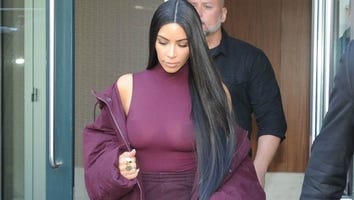 Kim Kardashian Rocks Sheer Top, Sexy Burgundy Ensemble at Yeezy Season 5 Fashion Show