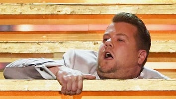 James Corden Falls Down Stairs, Loses a Shoe During GRAMMYs Open