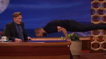 Jamie Dornan Pulls a Muscle While Showing Off His Strength on 'Conan'