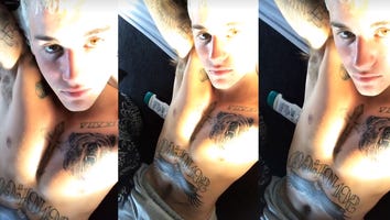 Shirtless Justin Bieber Shows Off His Massive Eagle Tattoo