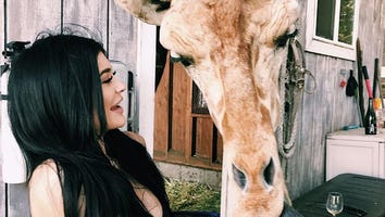 Kylie Jenner Kisses a Giraffe During Animal-Filled Birthday Bash, Flashes Sexy Abs in New Pics!