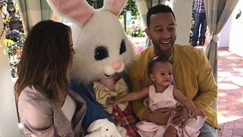 Chrissy Teigen and John Legend Take Daughter Luna to Meet the Easter Bunny -- See Her Cute Reaction!