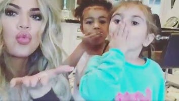 Khloe Kardashian Blows Kisses With North West and Penelope Disick in Cute Video
