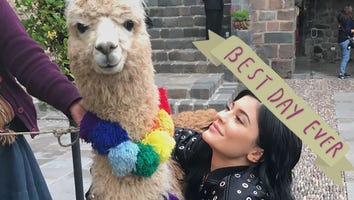 Kylie Jenner Wears a Revealing Look and Poses With an Alpaca on Exotic Vacation