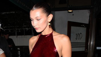 Bella Hadid Stuns in Red Halter Dress to Celebrate Father's Day Dinner