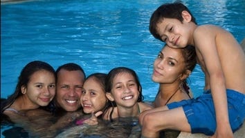 Jennifer Lopez and Alex Rodriguez Celebrate '#SundayFunday' With Their Kids -- See the Adorable Pool Pic!