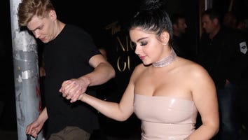 Ariel Winter Sports Nude-Colored Latex Mini-Dress for Date Night With Levi Meaden