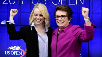 Emma Stone Takes in the U.S. Open Women’s Final With Billie Jean King -- See the Amazing Pics!