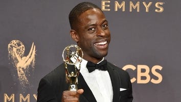 'This Is Us' Star Sterling K. Brown Shows Off His Emmy and Rock-Hard Abs On Set -- See the Pics!
