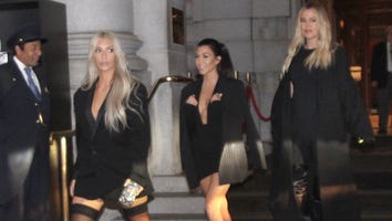 Kim Kardashian Rocks Thigh-High Stockings During Glam Dinner With Kourtney and Khloe: See the Sexy Pic!