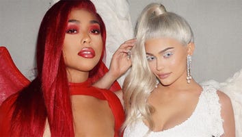 Kylie Jenner Hides Her Baby Bump in Angel Halloween Costume While Khloe Kardashian Bares Her Stomach