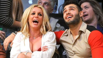 Britney Spears and Boyfriend Sam Asghari Share a Courtside Smooch at Lakers Game