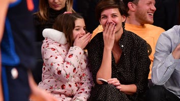 Katie Holmes and Suri Share an Adorable Laugh Together at the Knicks Game: Pics!