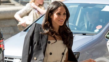 Meghan Markle Rocks White Striped Dress One Month Before Royal Wedding