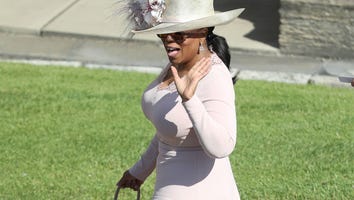 Oprah Winfrey Arrives at Royal Wedding in Fabulous Pink Look