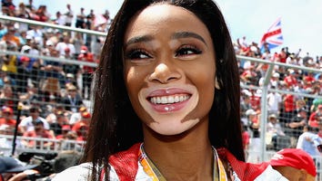 Winnie Harlow's Grand Prix Fail! Model Waves Checkered Flag Too Early