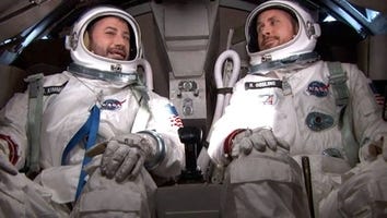 Ryan Gosling and Jimmy Kimmel Go to Space to Debut 'First Man' Trailer -- And Run Into George Clooney!