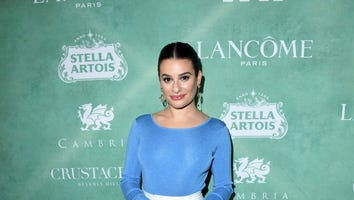 Lea Michele Breaks Bridal Rules And Wears Blue To Her Engagement Party -- Shop Her Dress!