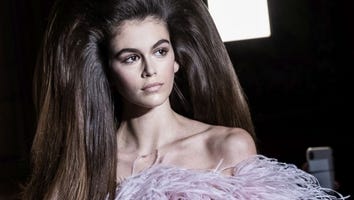 Kaia Gerber's Sky-High Hair Steals the Valentino Show During Paris Fashion Week -- See the Haute Look!