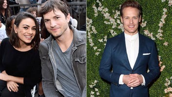 Mila Kunis and Ashton Kutcher Are Insanely Jealous of Sam Heughan's 'Six-Pack' (Exclusive)