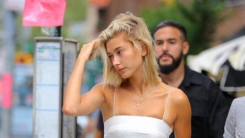 Hailey Baldwin Wore a White Dress and a 'J' Charm Necklace and It's Giving Us All The Bridal Vibes