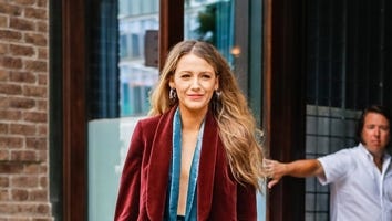 Blake Lively Somehow Makes Velvet Pantsuit More Stylish by Going Shirtless