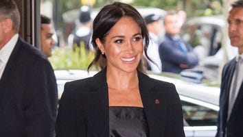 Meghan Markle Looks Like a Total Boss Babe in Sleek Black Pantsuit
