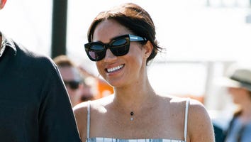 Hurry! Meghan Markle's Chic Striped Dress With Daring Slit Is Still Available to Shop