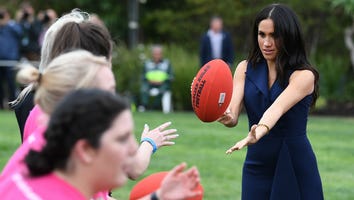 Meghan Markle Plays Australian Football While Wearing Heels: Pics