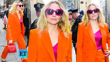 Kristen Bell Goes Bright and Bold in an Orange Suit