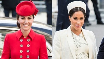 Kate Middleton and Meghan Markle Share a Friendly Kiss on the Cheek at Commonwealth Day Service -- Watch!