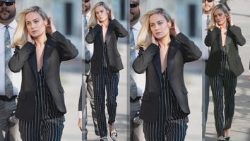 Shop Brie Larson's Sparkly Black Jumpsuit with a Tuxedo Jacket-- We're Obsessed!