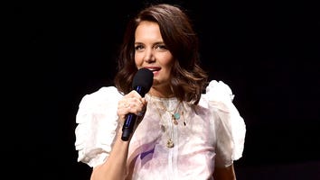 Katie Holmes Wows in See-Through Blouse and Colorful Bra at CinemaCon 2019