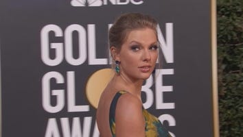 Golden Globes 2020: Taylor Swift Walks the Red Carpet Solo in Flowing Etro Cut-Out Gown