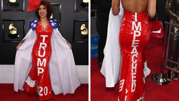 GRAMMYs 2020: Joy Villa Wears 'Trump 2020' Gown on the Red Carpet