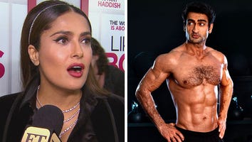 Salma Hayek Has the Best Reaction to 'Eternals' Co-Star Kumail Nanjiani's Body Transformation (Exclusive)