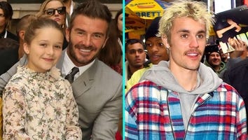 Victoria and David Beckham’s Daughter Harper Gets a Hug From Justin Bieber During London Concert