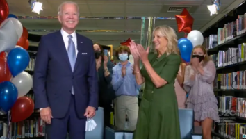 Joe Biden Officially Accepts the Democratic Nomination for President as Wife Jill Cheers Him On