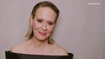 Sarah Paulson Wears Custom Prada Cast at 2021 Golden Globes