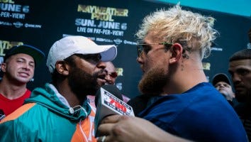 Jake Paul Scuffles With Floyd Mayweather During Brother Logan's Pre-Fight Press Conference