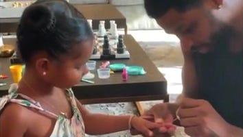 Tristan Thompson Paints Daughter True's Nails in Cute Video