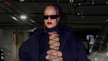Rihanna Bares Baby Bump in Lace-Up Top Paired With Sky-High Stilettos