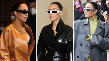 Kim Kardashian Rocks Three Full Leather Looks at Milan Fashion Week
